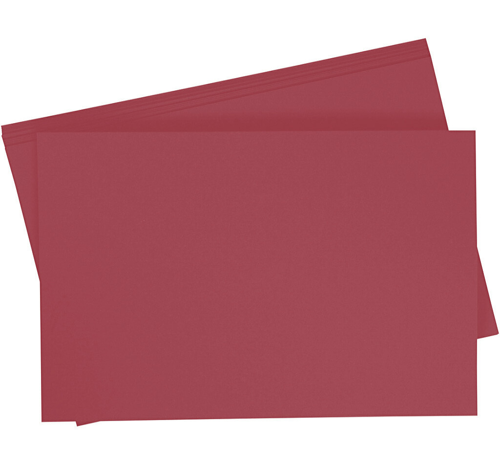 Papier à dessin teinté 130g/m², 50x70cm, 10 flles, rouge foncé