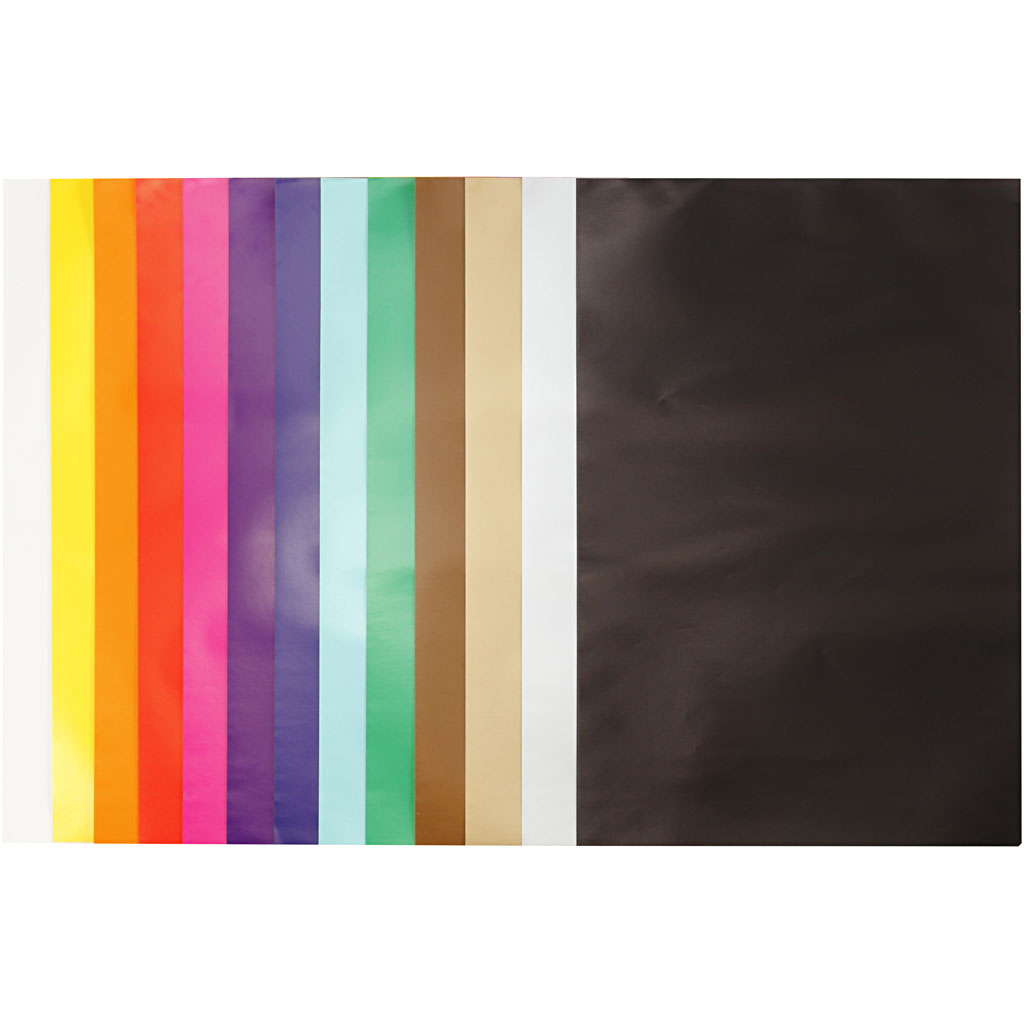 Glanspapier, diverse kleuren, 24x32 cm, 80 gr, 50 vellen