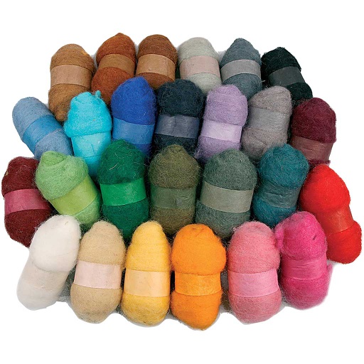 [CR45199] Gekaarde wol, diverse kleuren - 26x25 gr