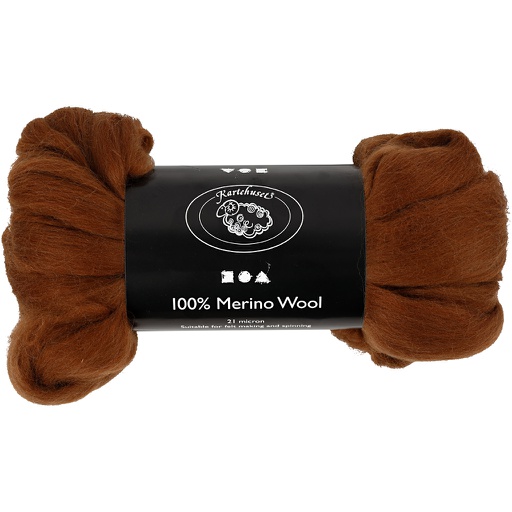 [CR46#024] Merino wol, 21 micron, 100 gr bruin