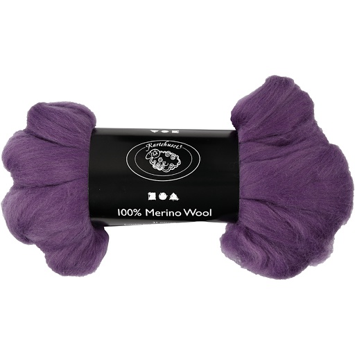[CR46#042] Merino wol, 21 micron, 100 gr violet