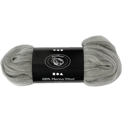 [CR46#084] Merino wol, 21 micron, 100 gr grijs