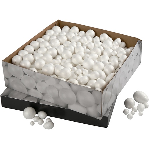 [CR54379] Ballen & Eieren, afm 1,5-6,1 cm, 550 stuks Assortiment