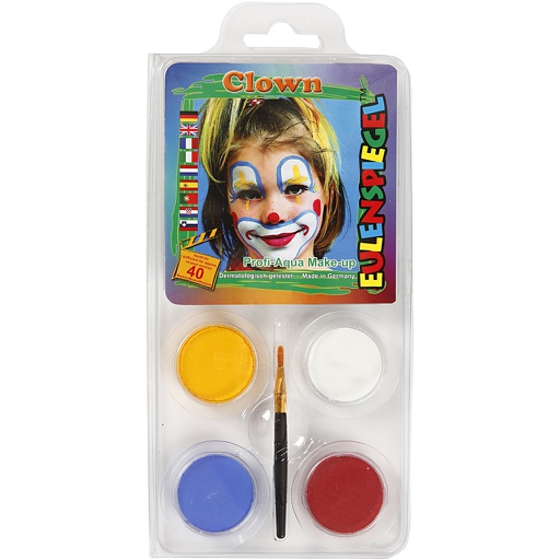 [CR76101] Eulenspiegel Schmink - Motieven set, diverse kleuren, clown, 1 set