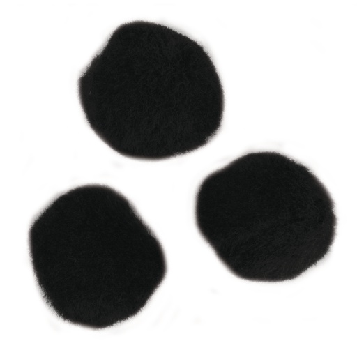 [R76512#01] Pompons, 15 mm, zak à 60 st., zwart