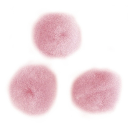 [R76512#16] Pompons, 15 mm, zak à 60 st., roze