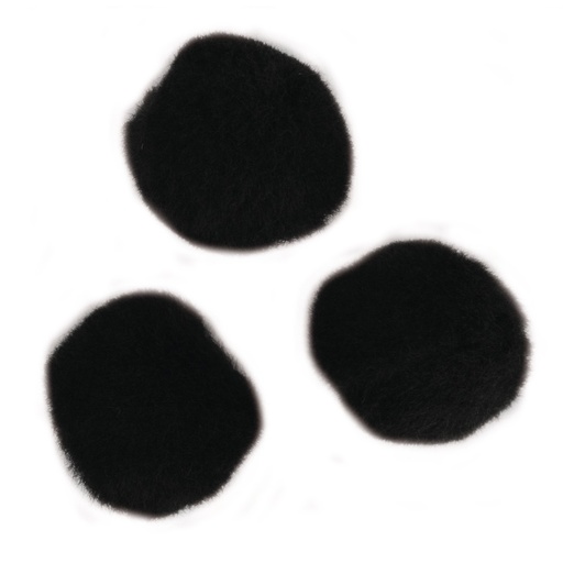 [R76514#01] Pompons, 25 mm, zak à 35 st., zwart
