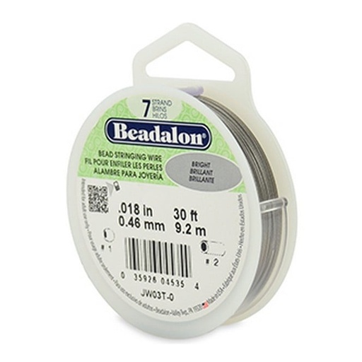 [890050] Beadalon kabeldraad, 0.46 mm - 9.20 m, Zilver