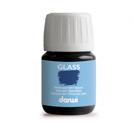 [0075#100] Darwi Glass glasverf, 30ml, Zwart