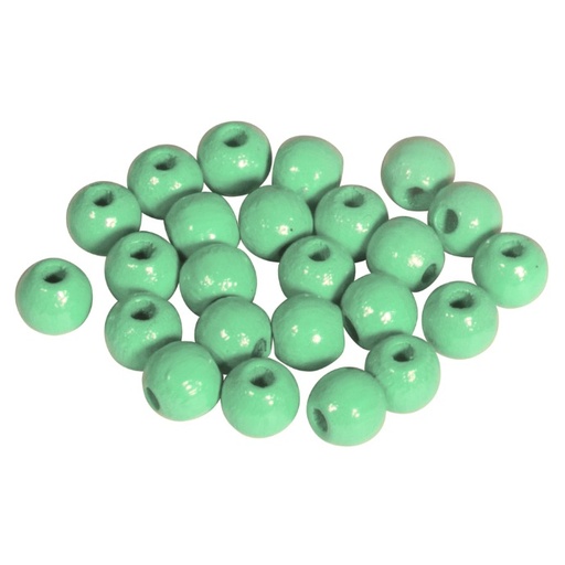 [1006#11] Houten kralen FSC 100%, gepolijst, 6mm ø, l.groen, zak à 115 stuks
