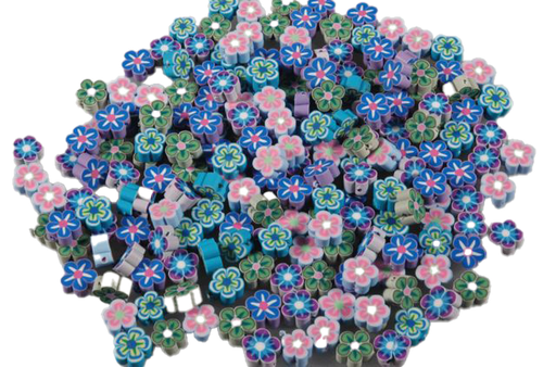 [P14251] Polymer Beads / Kleikralen, Flowers, 10x4 mm,5 X 20 Stuks Assortiment