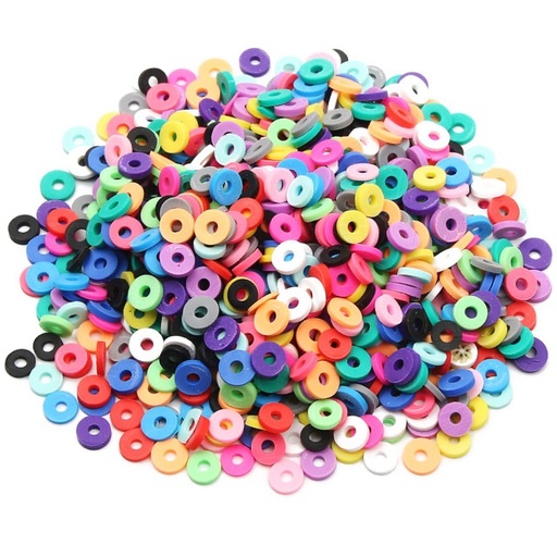 [P142599] Polymer Beads / Katsuki 5 mm, Streng 40 cm (+/- 320Stuks) - kleurassortiment