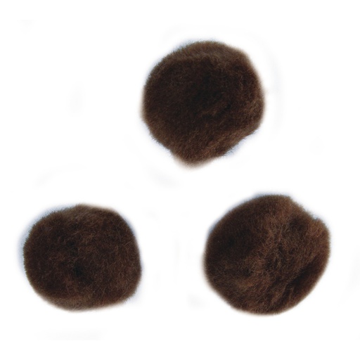 [R76513#04] Pompons, 20 mm, zak à 50 st., m .bruin 
