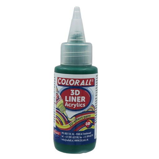 [0066#20] Colorall Acrylics 3D‐Liner, Fles 50ml, Groen Metallic
