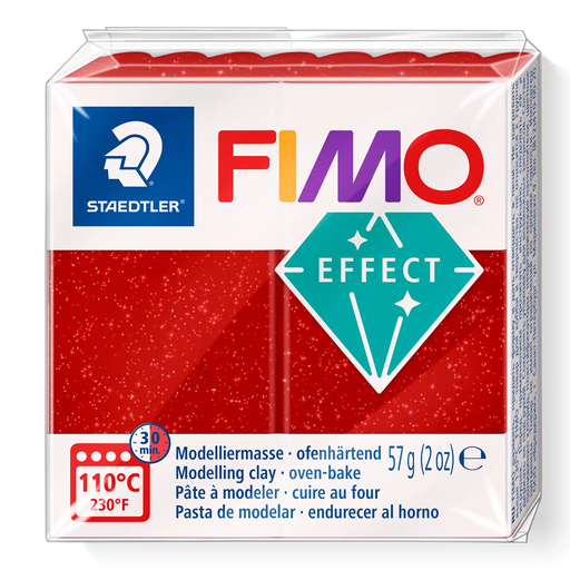 [S8020E#202] Fimo effect boetseerklei, 57gr - metallic rood**