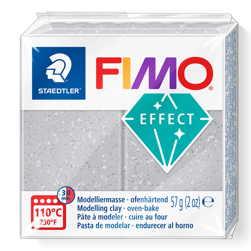 [S8020E#812] Fimo effect boetseerklei, 57gr - metallic zilver**