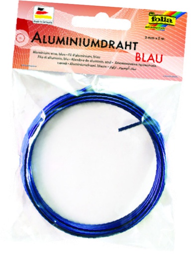 [FOL796#33] Aluminiumdraad 2 mm, 5 m - Blauw