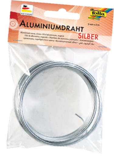 [FOL796#60] Aluminiumdraad 2 mm, 5 m - Zilver