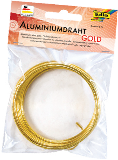 [FOL796#65] Aluminiumdraad 2 mm, 5 m - Goud