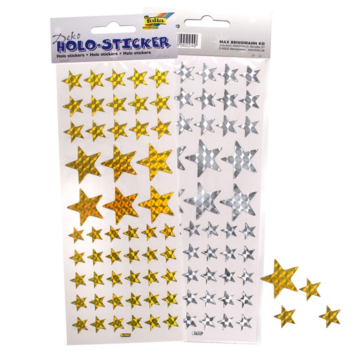 [FOL17103] Holo-stickers Harten, zilver & goud - 96 stuks