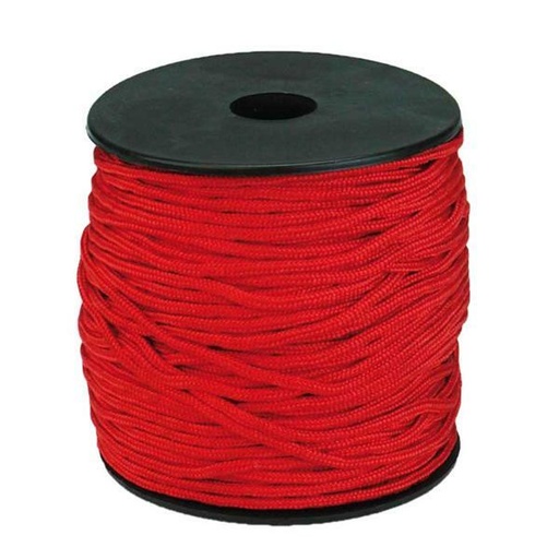 [P17505#360] Paracord 2mm, Rood, 50M