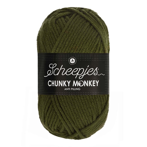 [CHU500#1027] Scheepjeswol "Chunky Monkey", 5x100g, 100% Acryl, naald 5.0, kleur 1027 Moss