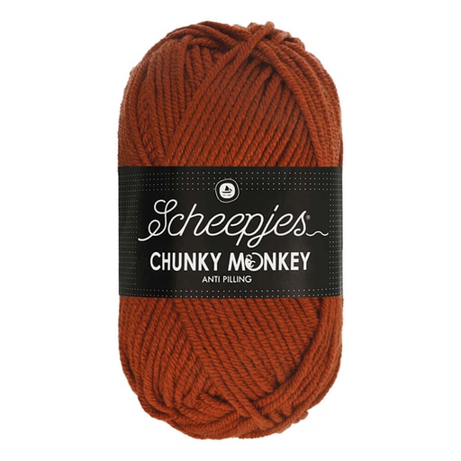 [CHU500#1029] Scheepjeswol "Chunky Monkey", 5x100g, 100% Acryl, naald 5.0, kleur 1029 Rust