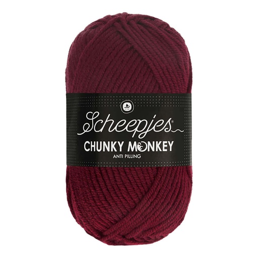 [CHU500#1035] Scheepjeswol "Chunky Monkey", 5x100g, 100% Acryl, naald 5.0, kleur 1035 Maroon