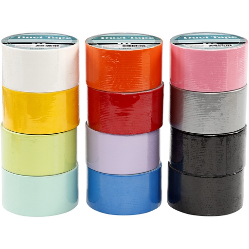 [CR24680] Duct-tape uni, diverse kleuren, B: 48 mm - 12x5 m