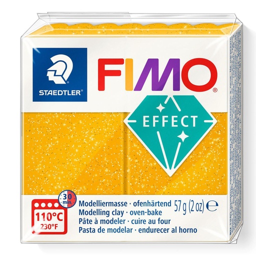 [S8010E#112] Fimo effect glitter boetseerklei, 57gr - goud