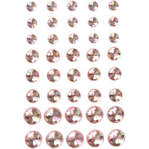 [CR28324] Strasstenen, roze, afm 6+8+10 mm, 40 stuks