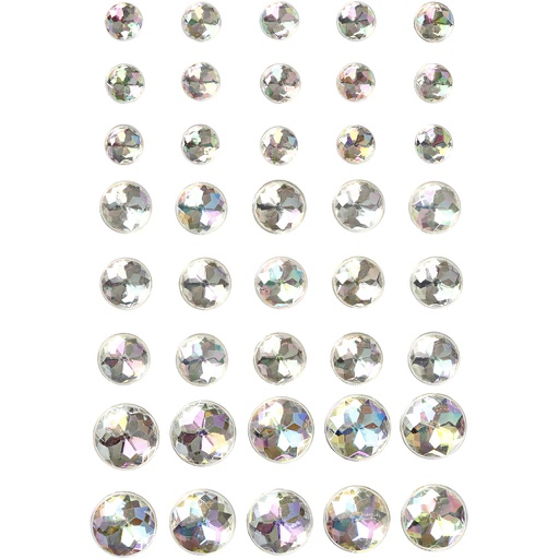 [CR28326] Strasstenen, kristal, afm 6+8+10 mm, 40 stuks