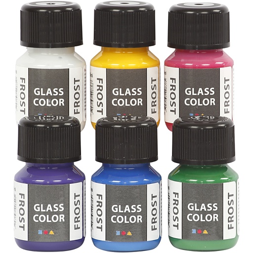 [CR31760] Glass Color Frost, diverse kleuren, 6x30 ml/ 1 doos