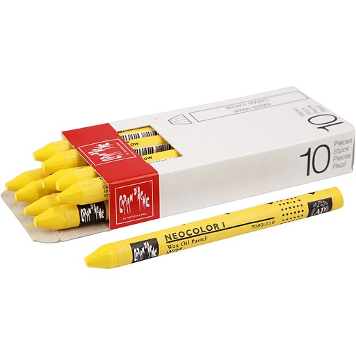 [CR34022] Neocolor I, yellow (010), L: 10 cm, dikte 8 mm, 10 stuk/ 1 doos