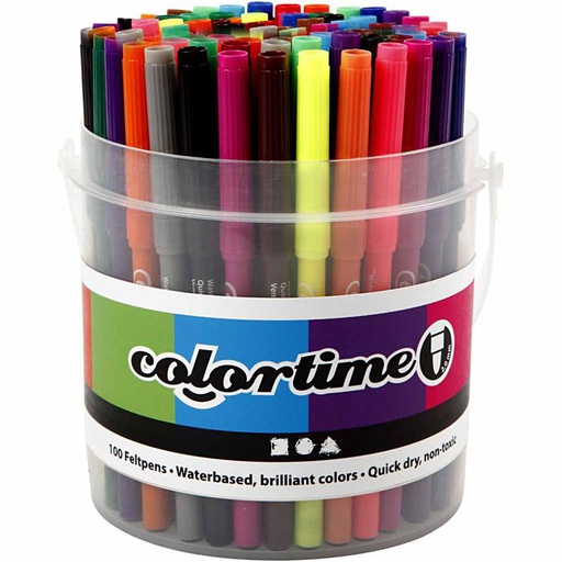 [CR373543] Colortime stift, diverse kleuren, lijndikte 2 mm, 100 stuks